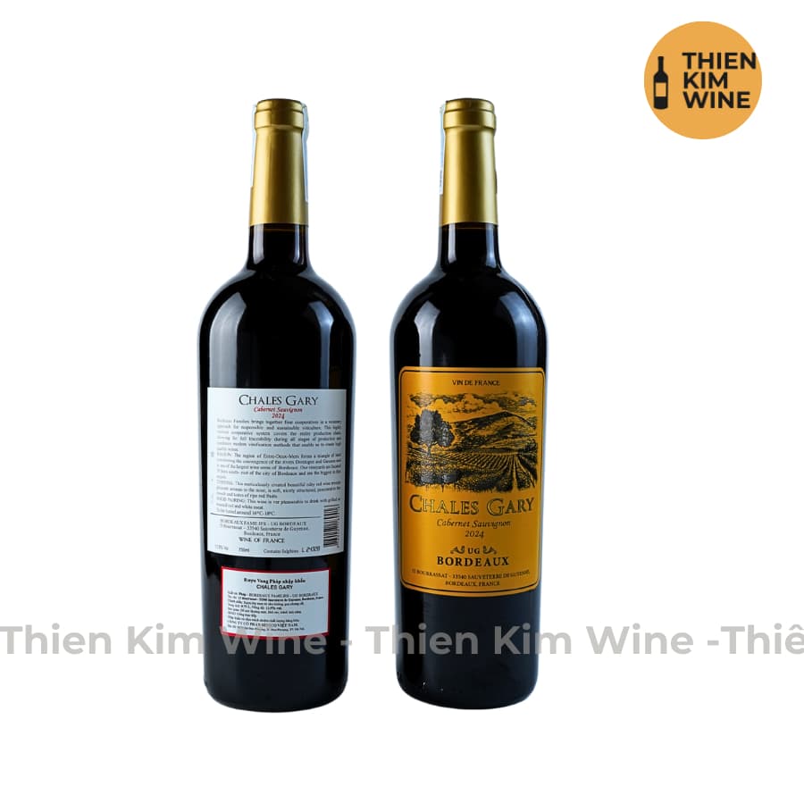[Chính Hãng] - Rượu Vang Đỏ Pháp Chales Gary Cabernet Sauvignon - 750ml (13,5%)