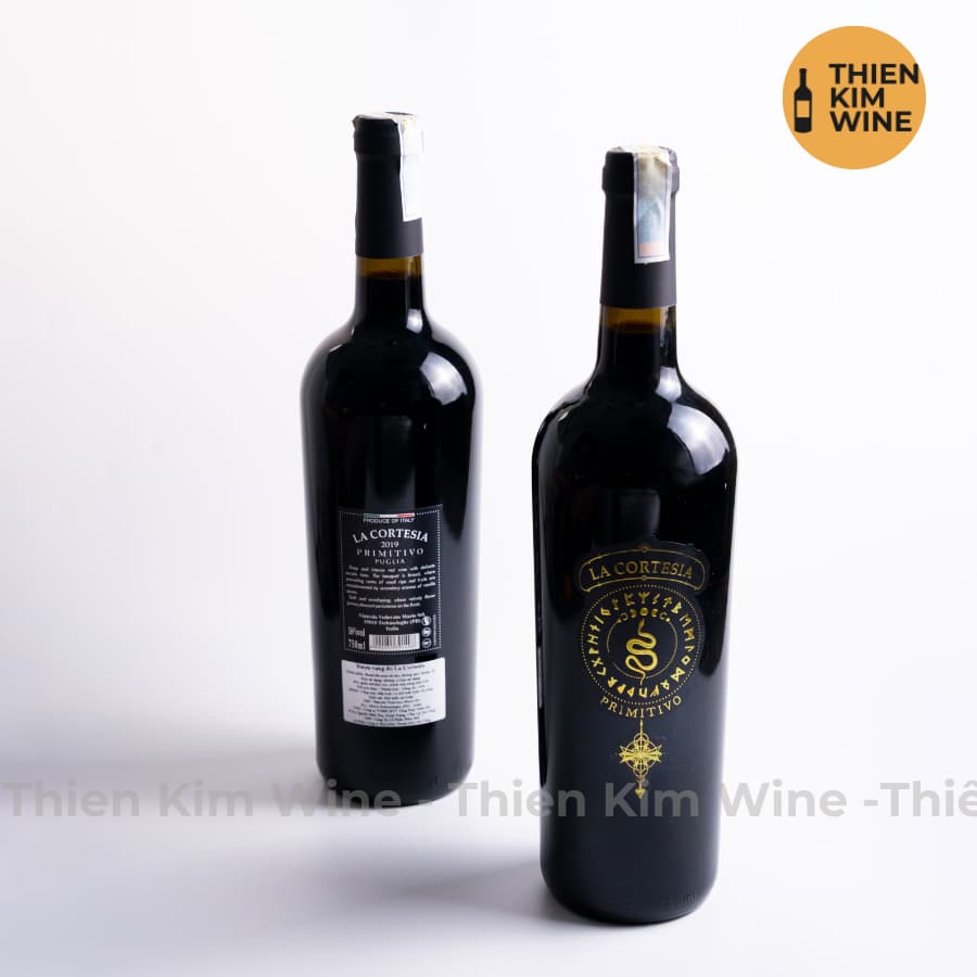 [Chính Hãng] - Rượu Vang Đỏ Ý La Cortesia Wine Primitivo - 750ml (16%)