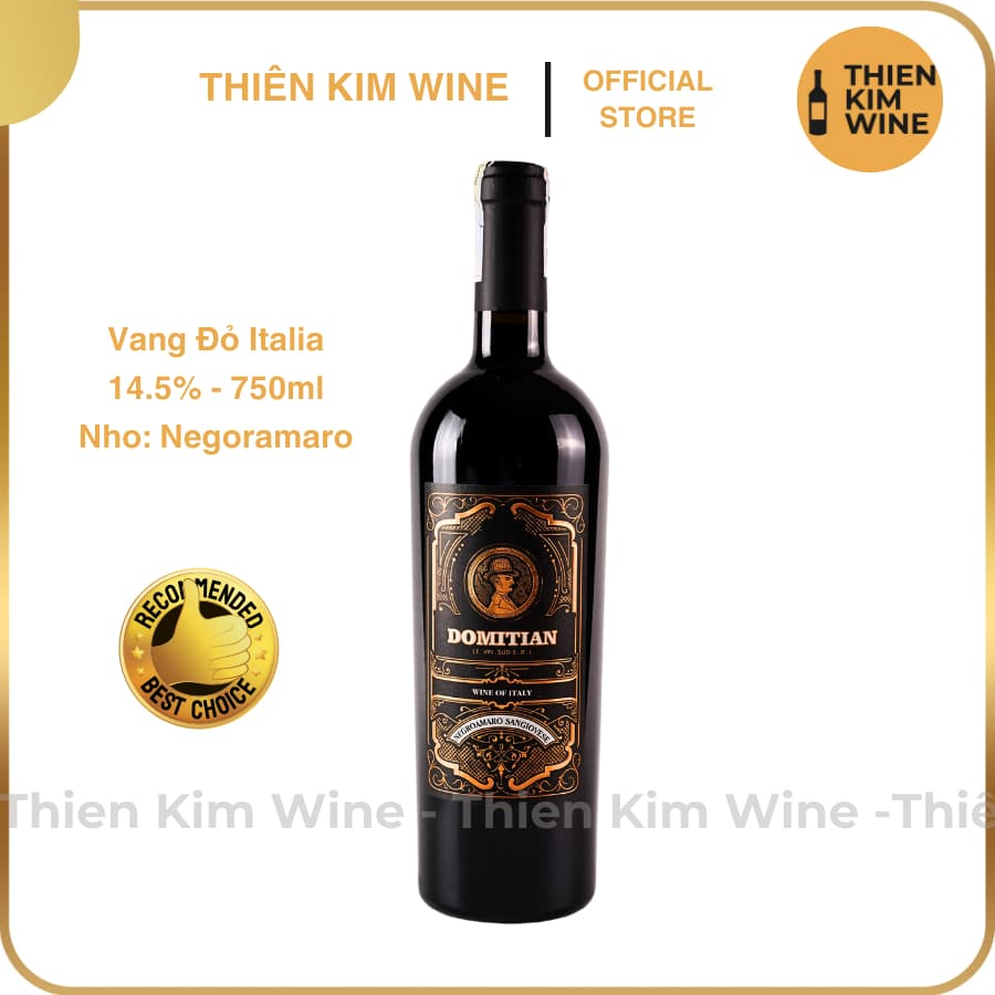 [Chính Hãng] - Rượu Vang Đỏ Ý DOMITIAN Negroamaro Wine Puglia - 750ml (14.5%)