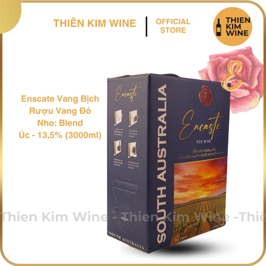 [Chính Hãng] - BST Rượu Vang Đỏ, Vang Trắng, Vang Bịch Úc Encaste - (12,5% - 13,5%)