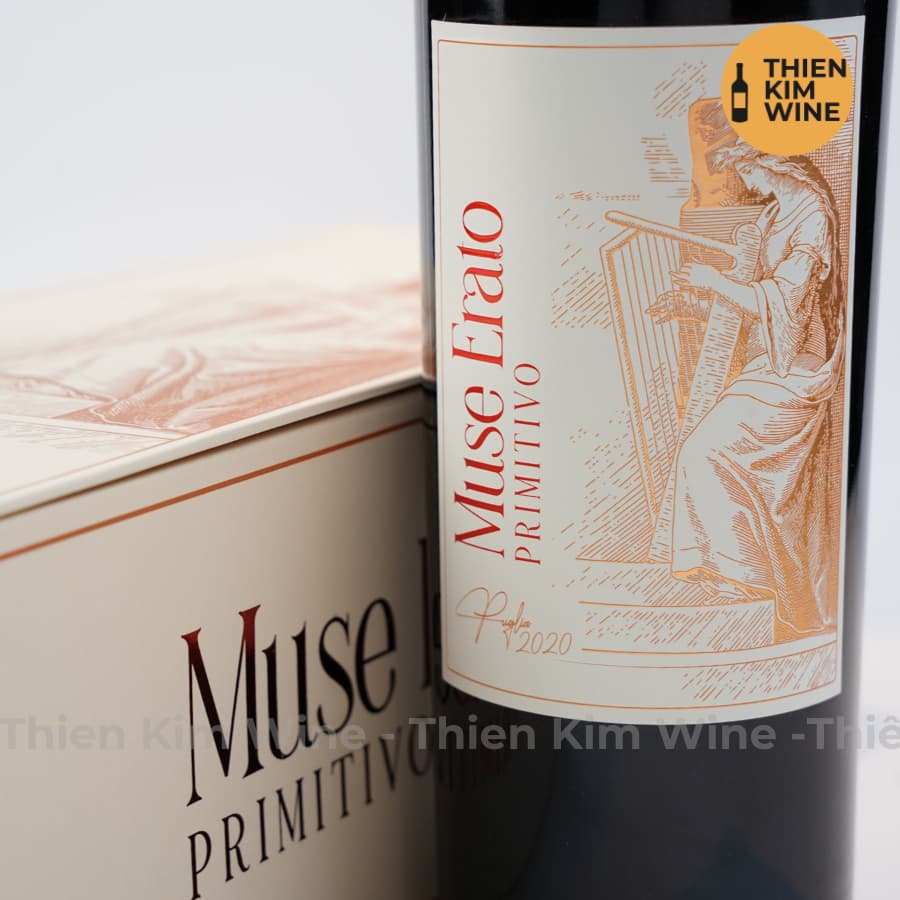 [Chính Hãng] - Rượu Vang Đỏ Ý Puglia Muse Erato Primitivo - 750ml (16%) - Có Hộp Riêng VIP