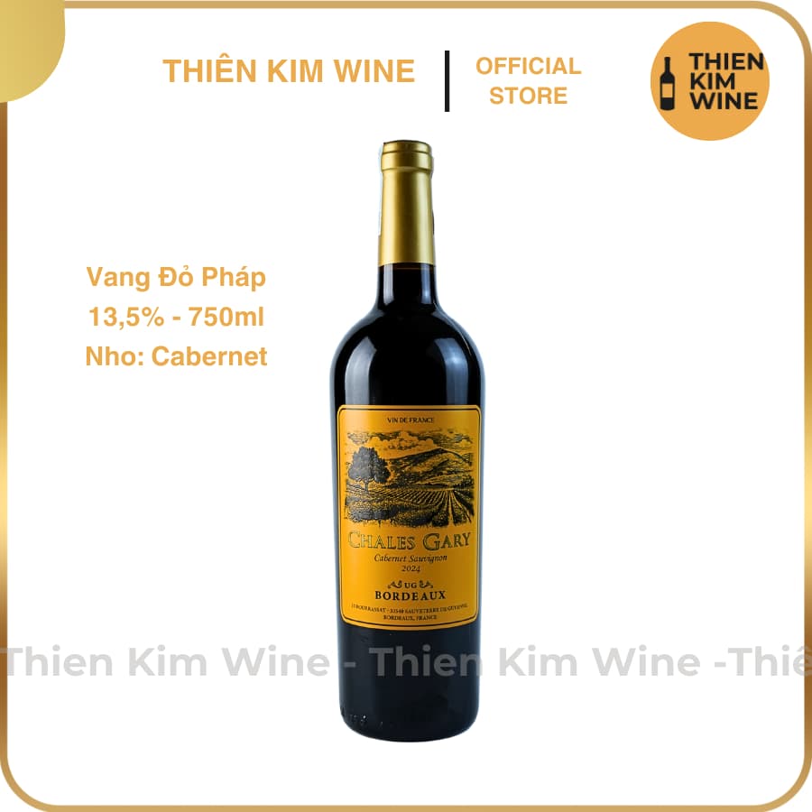 [Chính Hãng] - Rượu Vang Đỏ Pháp Chales Gary Cabernet Sauvignon - 750ml (13,5%)