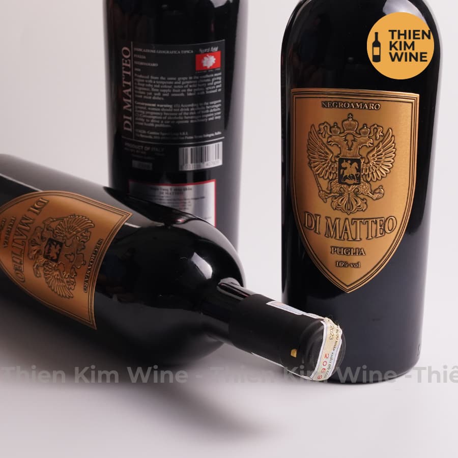[Chính Hãng] - Rượu Vang Đỏ Ý Di Matteo Negroamaro Wine Puglia - 750ml (16%)