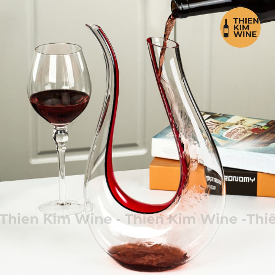 Decanter Bình rót rượu vang Xoay 360 độ (Thủy tinh pha lê sang trọng) - 1200ml
