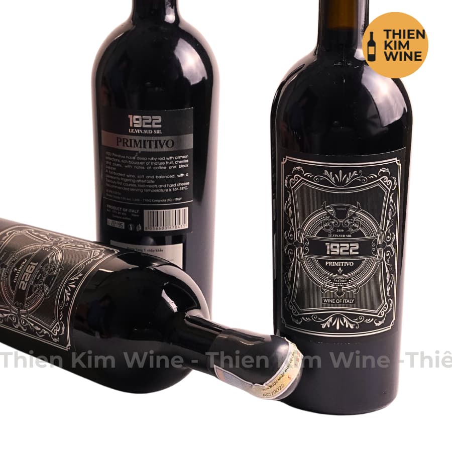 [Chính Hãng] - Rượu Vang Đỏ Ý cao cấp 1922 Primitivo Wine Puglia - 750 ml (17%)