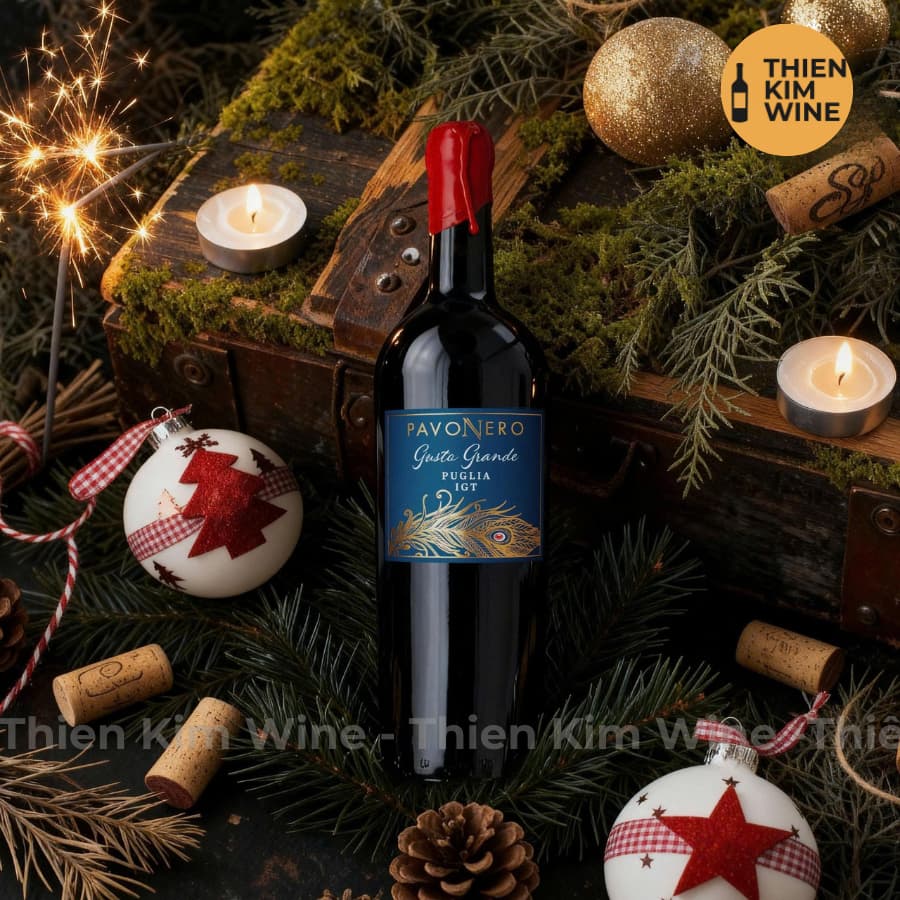 [Chính Hãng] - Rượu vang Ý Cao Cấp PavoNero Gusto Grande Rosso Puglia Phân Hạng IGT - 750ml (14%)