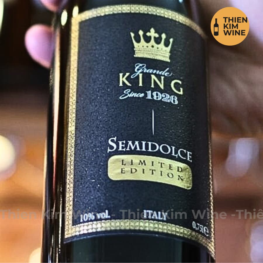 [Chính Hãng] - Rượu Vang Ý Ngọt KING Rosso Semidolce - 750ml (10,5%)