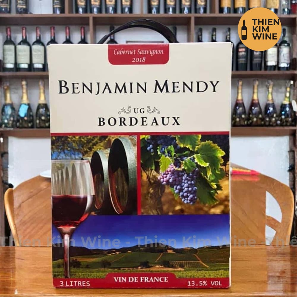 [Chính Hãng] - (Bịch 3 lít) Rượu Vang Đỏ Pháp Benjamin Mendy Cabernet Sauvignon - 13.5%