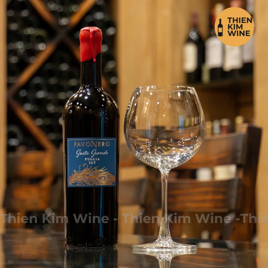 [Chính Hãng] - Rượu vang Ý Cao Cấp PavoNero Gusto Grande Rosso Puglia Phân Hạng IGT - 750ml (14%)
