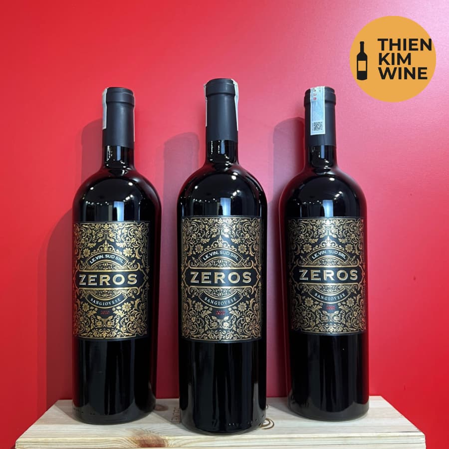 [Chính Hãng] - Rượu Vang Đỏ Ý Zeros Rượu Vang Đỏ Ý Wine Sangiovese - 750 ml (14,5%)