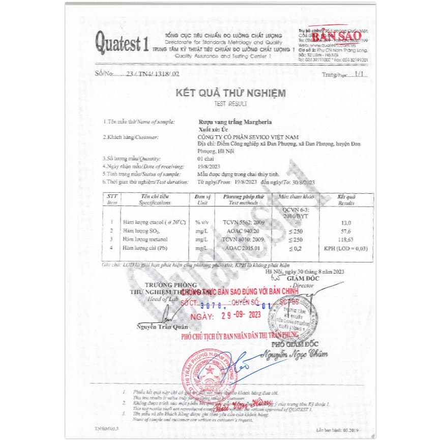 [Chính Hãng] - Rượu Vang Trắng Úc Margheria 750 ml (12,8%)