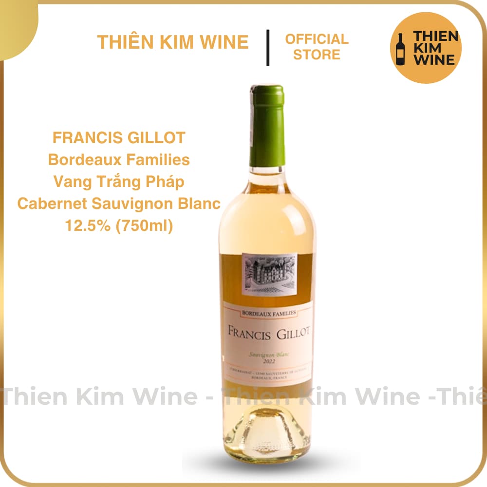 [Chính Hãng] - Rượu Vang Trắng Pháp Francis Gillot Cabernet Sauvignon Blanc- 750ml (12,5%)