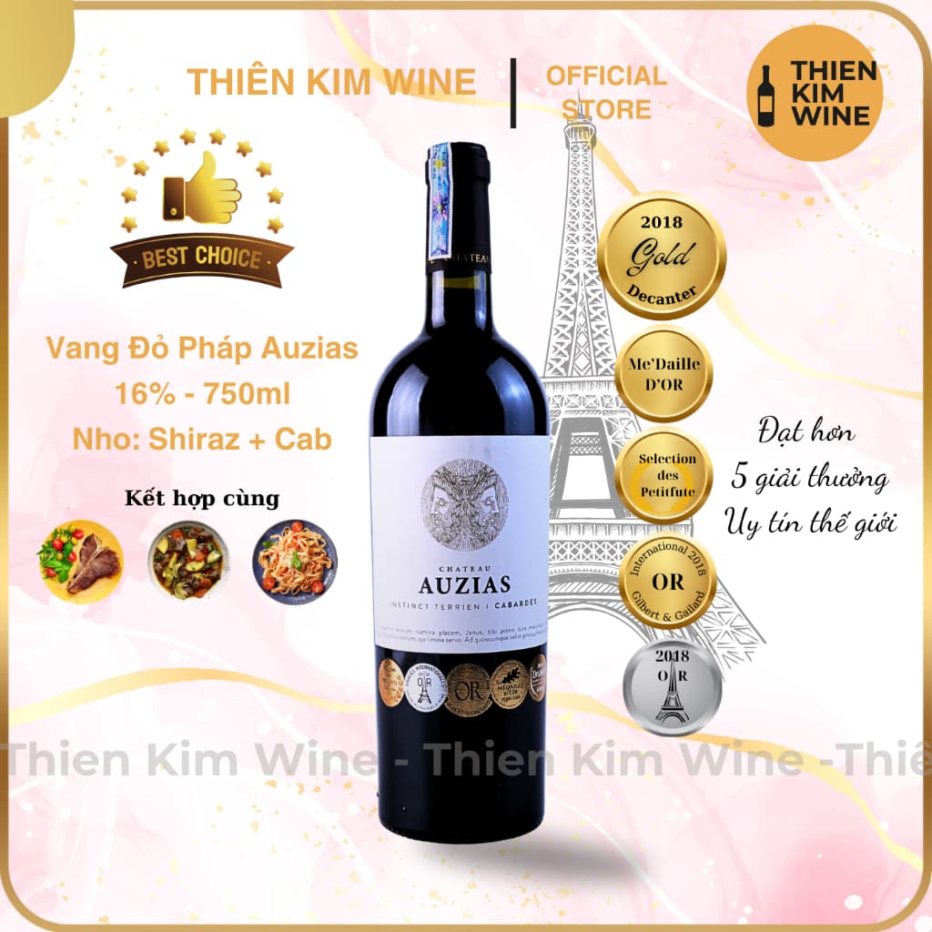 [Chính Hãng] - Rượu Vang Đỏ Pháp CHÂTEAU AUZIAS Paretlongue Instinct Terrien - 750 ml (16%)