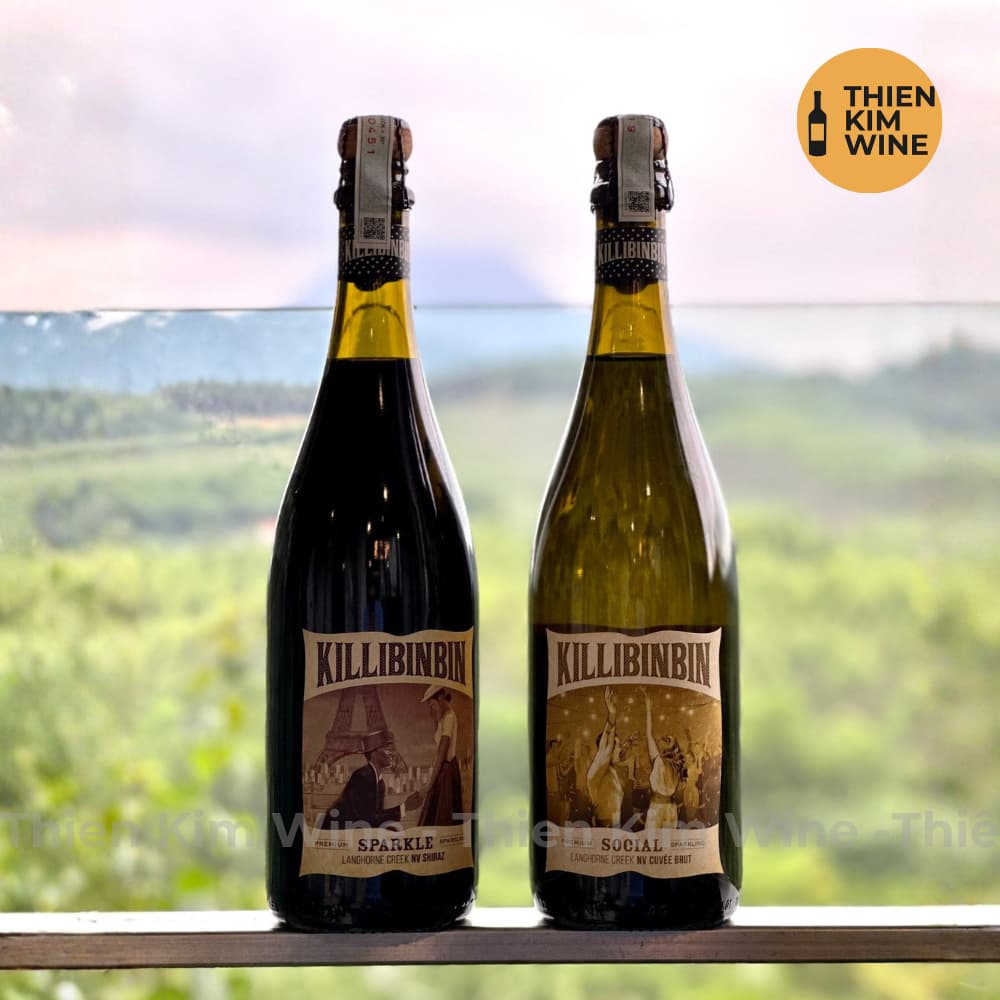 [Chính hãng] - Rượu Vang Nổ Úc Cao Cấp Killibinbin Sparkling Social Cuvée Brut & Sparkle Shiraz - 750ml (12,5% - 14,5%)