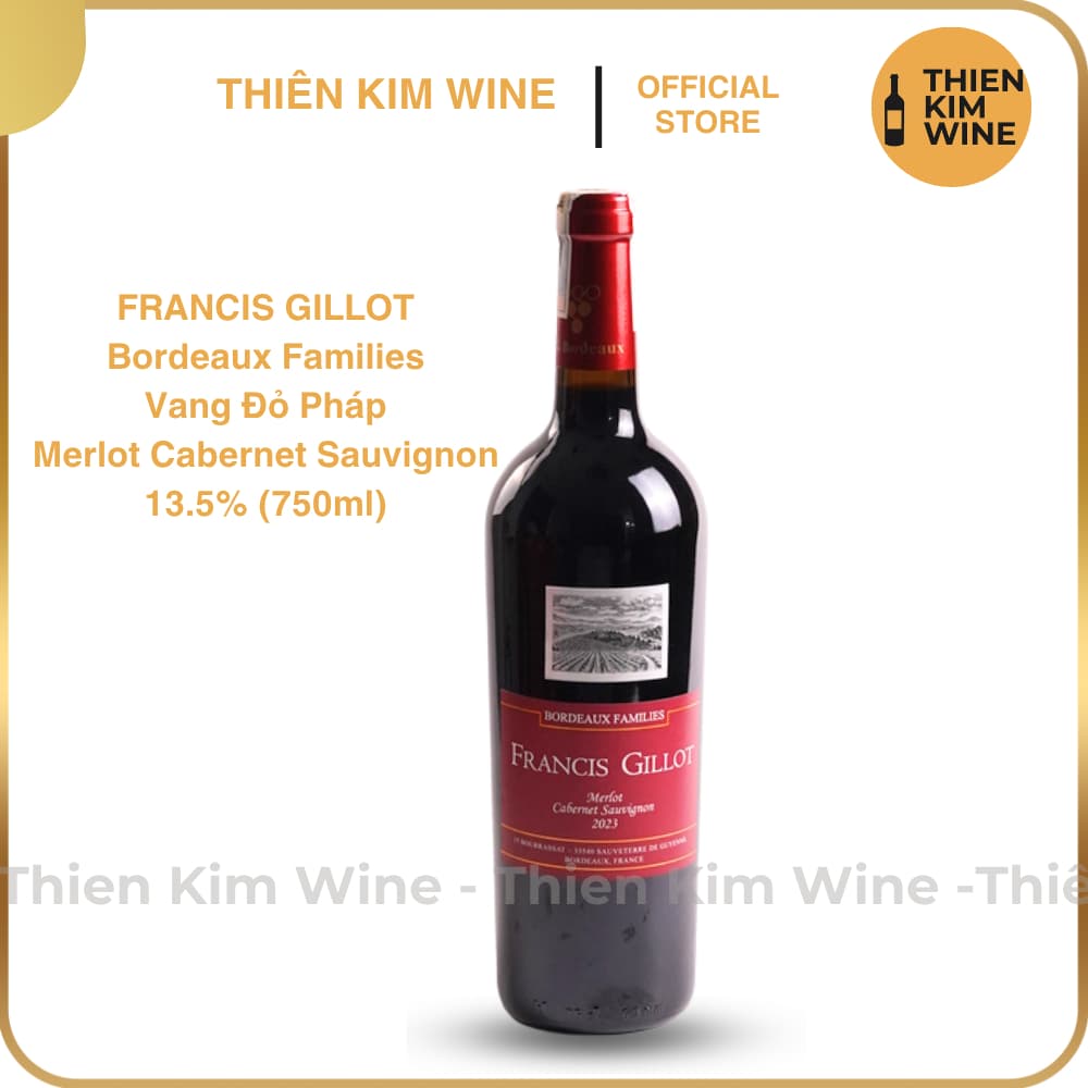[Chính Hãng] - Rượu Vang Đỏ Pháp Francis Gillot Merlot Cabernet Sauvignon - 750ml (13,5%)