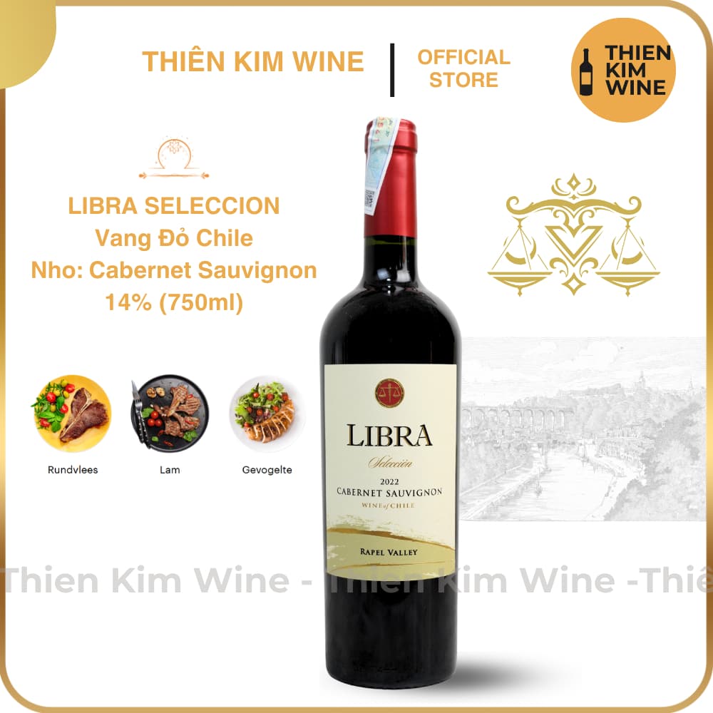 [Chính hãng] - Rượu Vang Đỏ Nhập Khẩu Chile LIBRA Seleccion Cabernet Sauvignon "Repel Valley" - 750ml (14%)