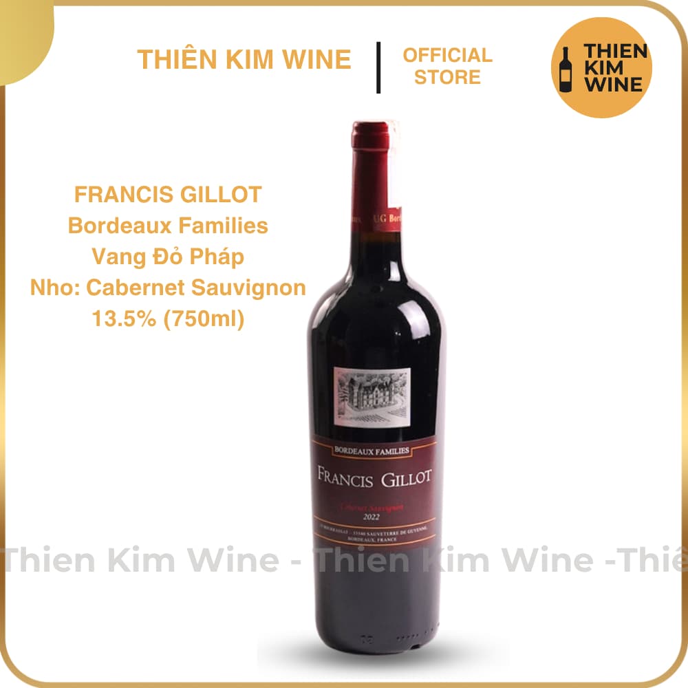 [Chính Hãng] - Rượu Vang Đỏ Pháp Francis Gillot Cabernet Sauvignon - 750ml (13,5%)