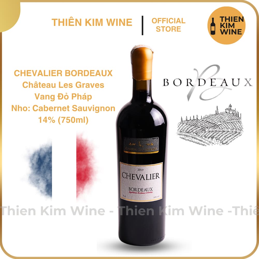[Chính Hãng] - Rượu Vang Đỏ Pháp Chevalier Bordeaux Wine Cabernet Sauvignon - 750ml (14%)