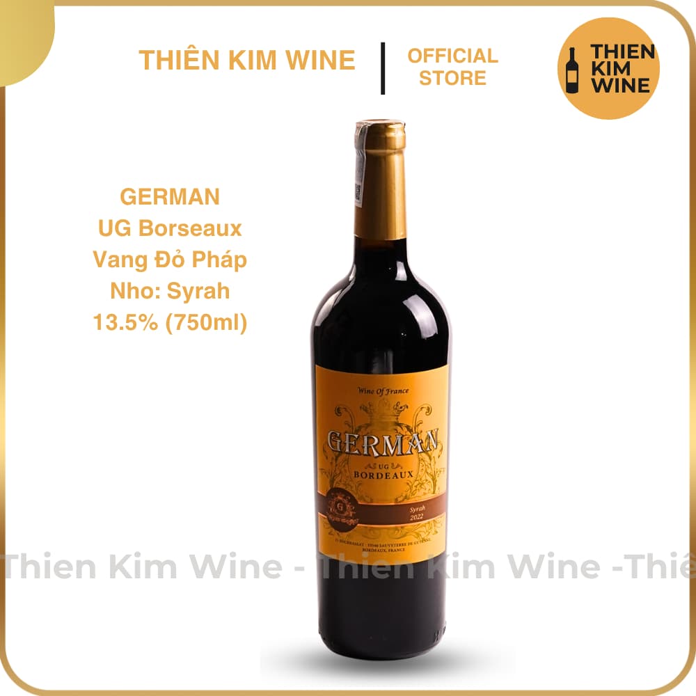 [Chính Hãng] - Rượu Vang Đỏ Pháp German Syrah - 750ml (13,5%)