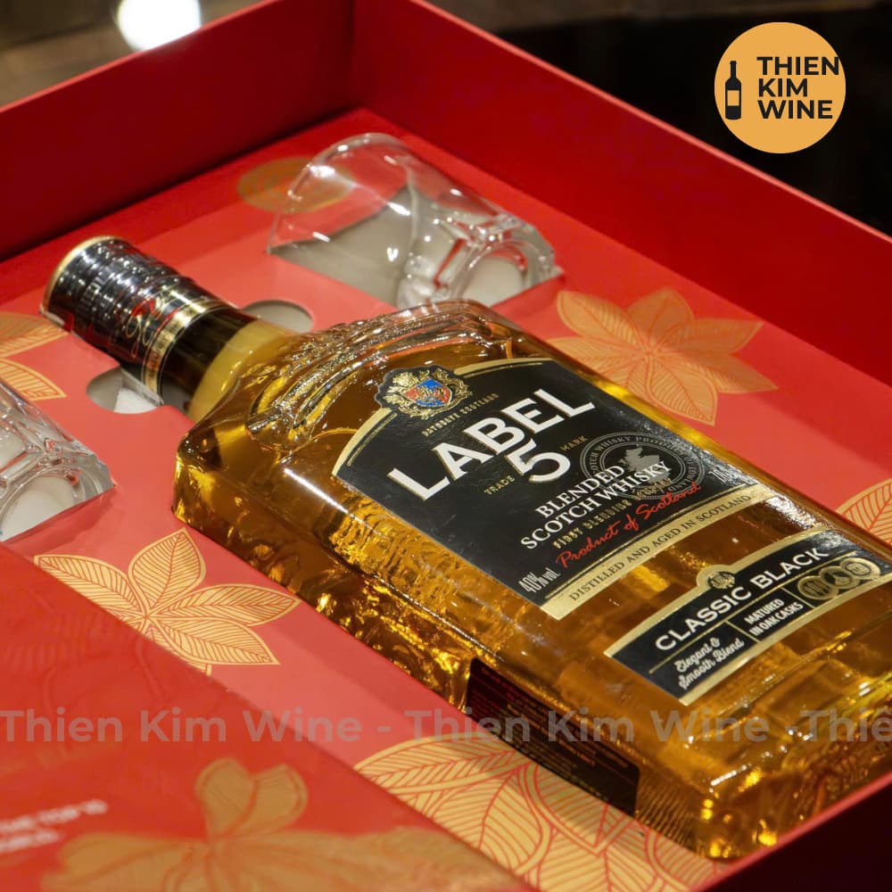 [Chính Hãng] - Hộp Quà Tặng VIP  Whisky Scotch Label 5 - 1000ml (40%)