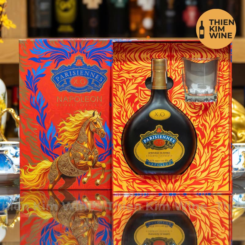 [Chính Hãng] - Hộp Quà Tặng VIP Rượu XO Brandy Pháp Parisiennes - 700ml (Full Set)