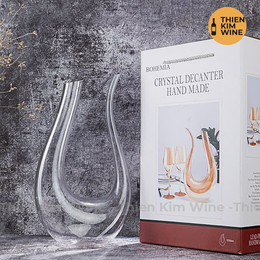 Decanter Bình rót rượu vang Xoay 360 độ (Thủy tinh pha lê sang trọng) - 1200ml