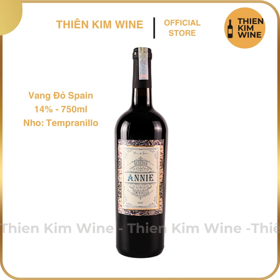 [Chính Hãng] - Rượu Vang Đỏ Tây Ban Nha ANNIE Tempranillo 750 ml (14%)