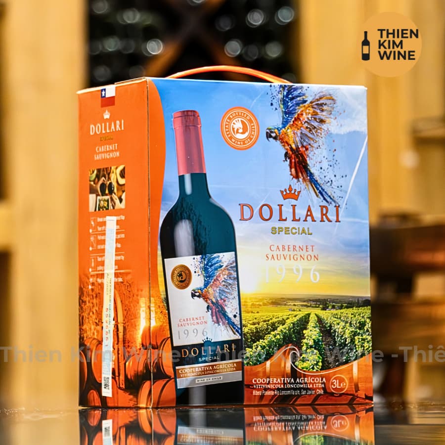 [Chính Hãng] - (Bịch 3 lít) Rượu Vang Đỏ Chile DOLLARI Special Cabernet Sauvignon - 13%