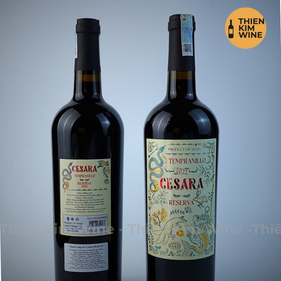 [Chính Hãng] - Rượu Vang Đỏ Tây Ban Nha CESARA Tempranillo - 750 ml (14%)