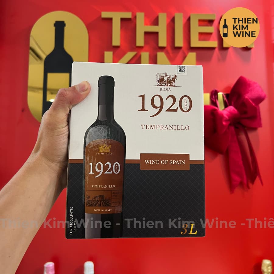 [Chính Hãng] - (Bịch 3 lít) Rượu Vang Đỏ Tây Ban Nha 1920 Tempranillo - 14% (Bịch 3l)