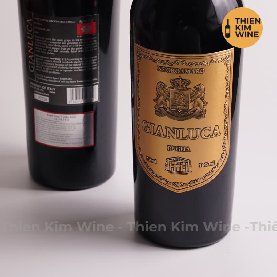 [Chính Hãng] - Rượu Vang Đỏ Ý GIANLUCA Negroamaro Wine Puglia - 750ml (16%)