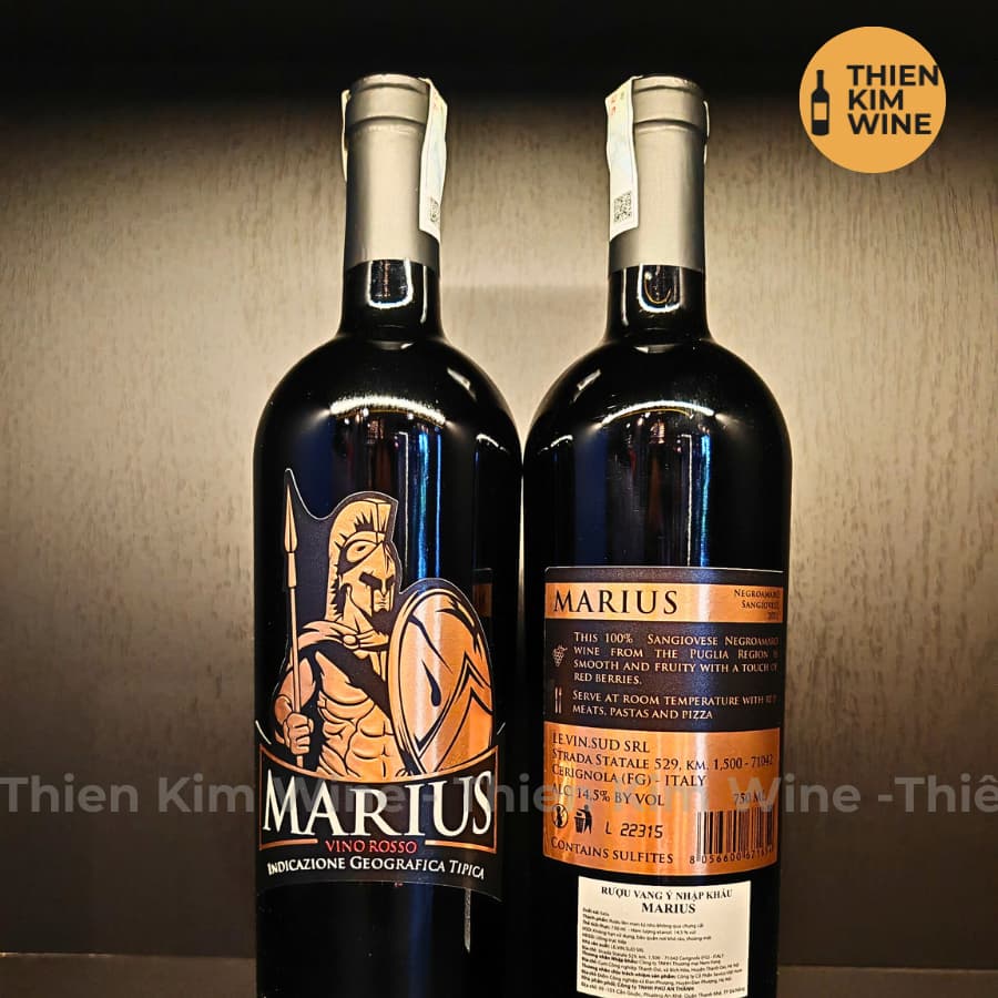 [Chính Hãng] - Rượu Vang Đỏ Ý Cao Cấp Marius Vino Rosso - 750 ml (14,5%)