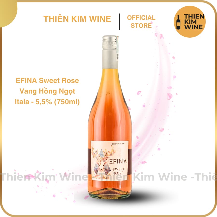 [Chính Hãng] - Rượu Vang Hồng Ý Ngọt EFINA SWEET ROSE - 750ml (5,5%)