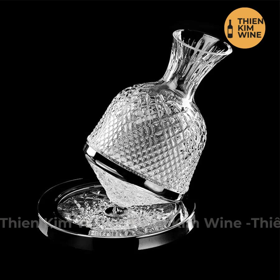 Decanter Bình rót rượu vang Xoay 360 độ (Thủy tinh pha lê sang trọng) - 1200ml