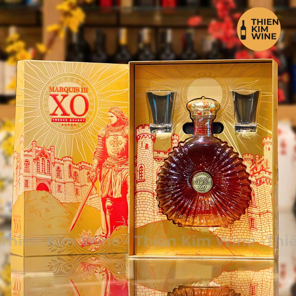 [Chính Hãng] - Hộp Quà Tặng VIP Rượu Brandy Pháp Marquis III XO - 750ml (Full Set)