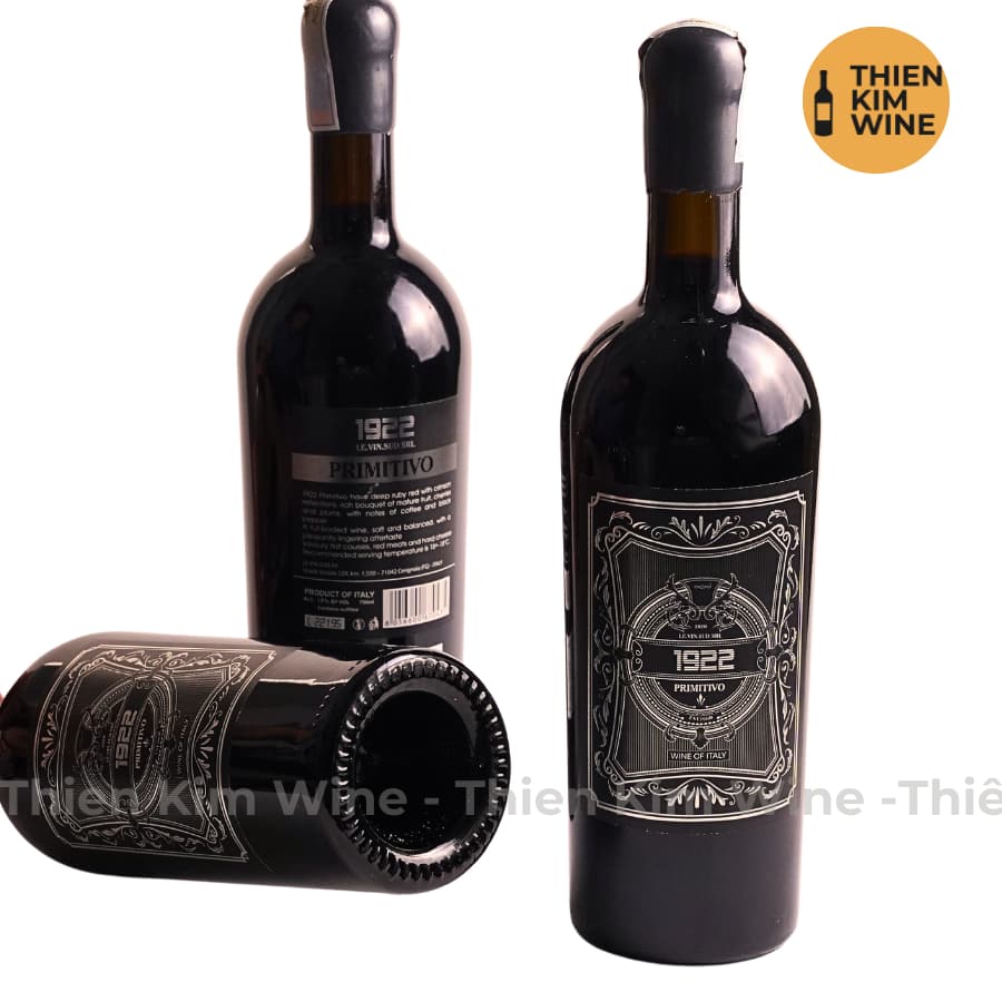 [Chính Hãng] - Rượu Vang Đỏ Ý cao cấp 1922 Primitivo Wine Puglia - 750 ml (17%)