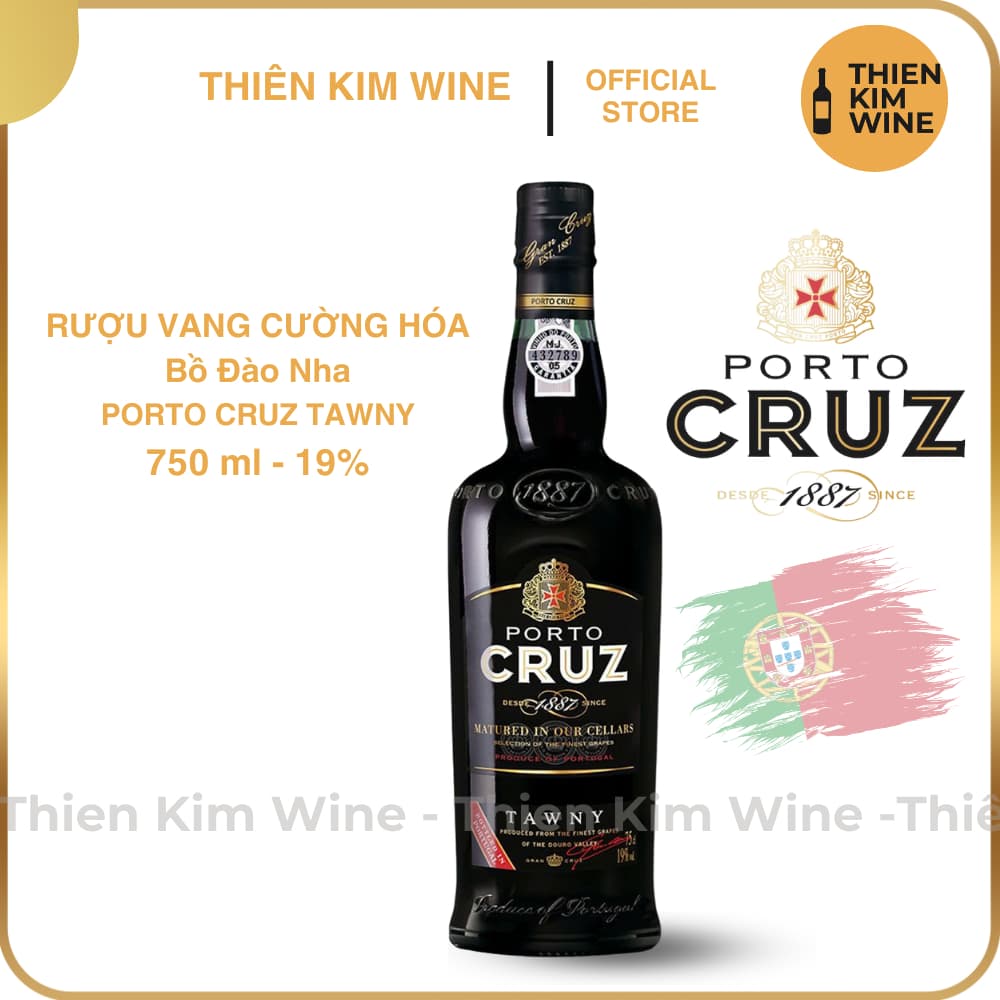 [Chính Hãng] - Rượu Vang Cường Hóa Đỏ Ngọt Bồ Đào Nha Porto Cruz Tawny - 750ml (19%) Vang nâng độ số 1 Thế Giới