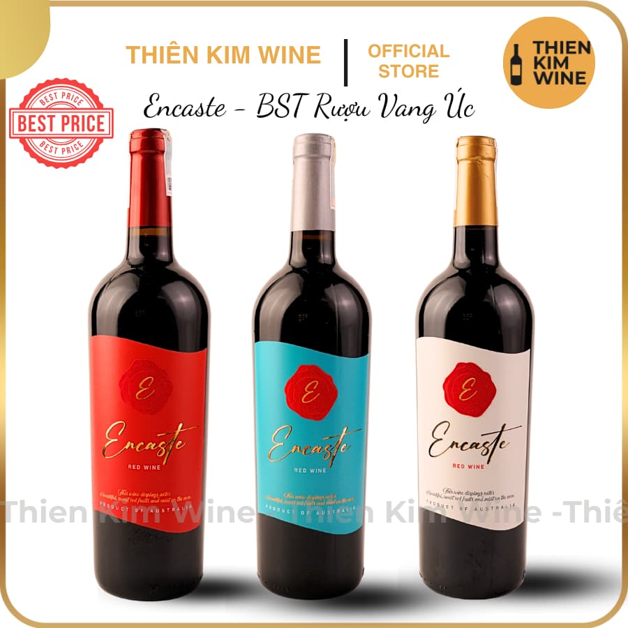 [Chính Hãng] - BST Rượu Vang Đỏ, Vang Trắng, Vang Bịch Úc Encaste - (12,5% - 13,5%)