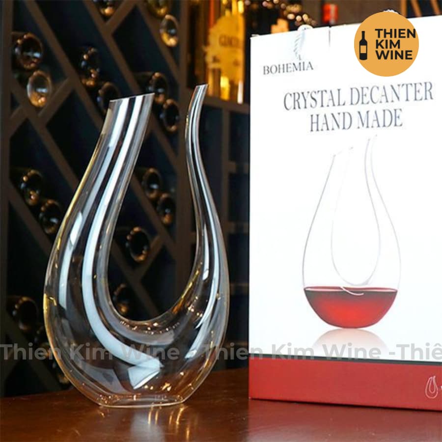 Decanter Bình rót rượu vang Xoay 360 độ (Thủy tinh pha lê sang trọng) - 1200ml