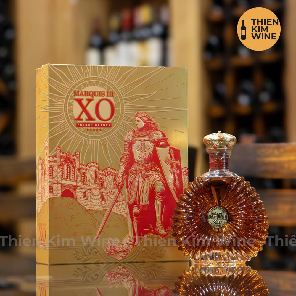 [Chính Hãng] - Hộp Quà Tặng VIP Rượu Brandy Pháp Marquis III XO - 750ml (Full Set)