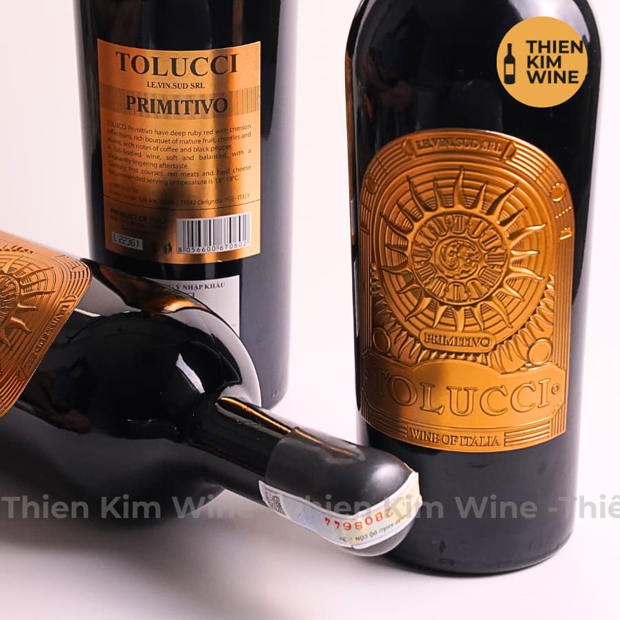 [Chính Hãng] - Rượu Vang Đỏ Ý cao cấp TOLUCCI Primitivo Wine Puglia - 750 ml (17%)