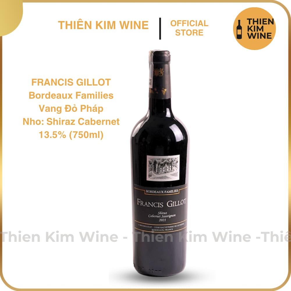 [Chính Hãng] - Rượu Vang Đỏ Pháp Francis Gillot Shiraz Cab - 750ml (13,5%)