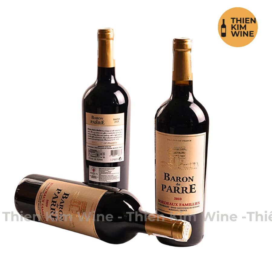[Chính Hãng] - Rượu Vang Đỏ Pháp Baron Wine Merlot - 750ml (13,5%)