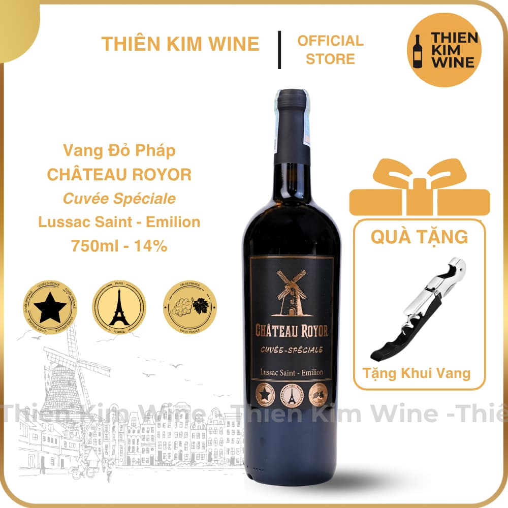 [Chính Hãng] - Rượu Vang Đỏ Pháp Château Royor Cuvée Spéciale Réserve Laussac Saint Emilion - 750ml (14%)