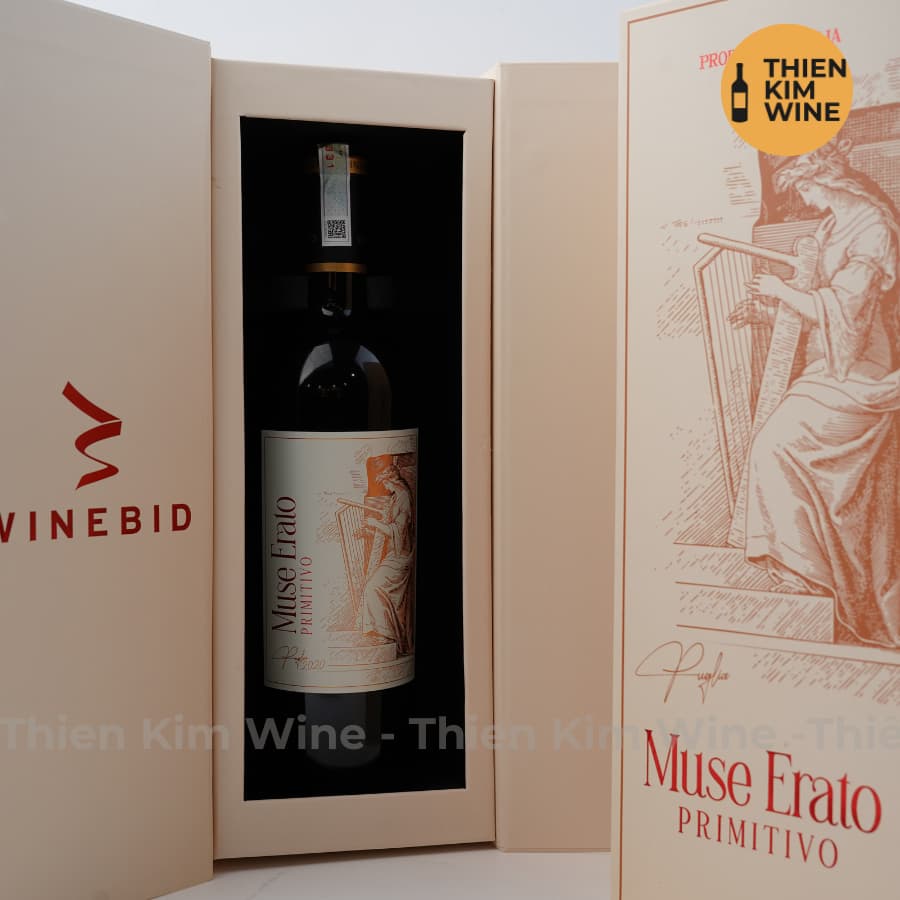 [Chính Hãng] - Rượu Vang Đỏ Ý Puglia Muse Erato Primitivo - 750ml (16%) - Có Hộp Riêng VIP