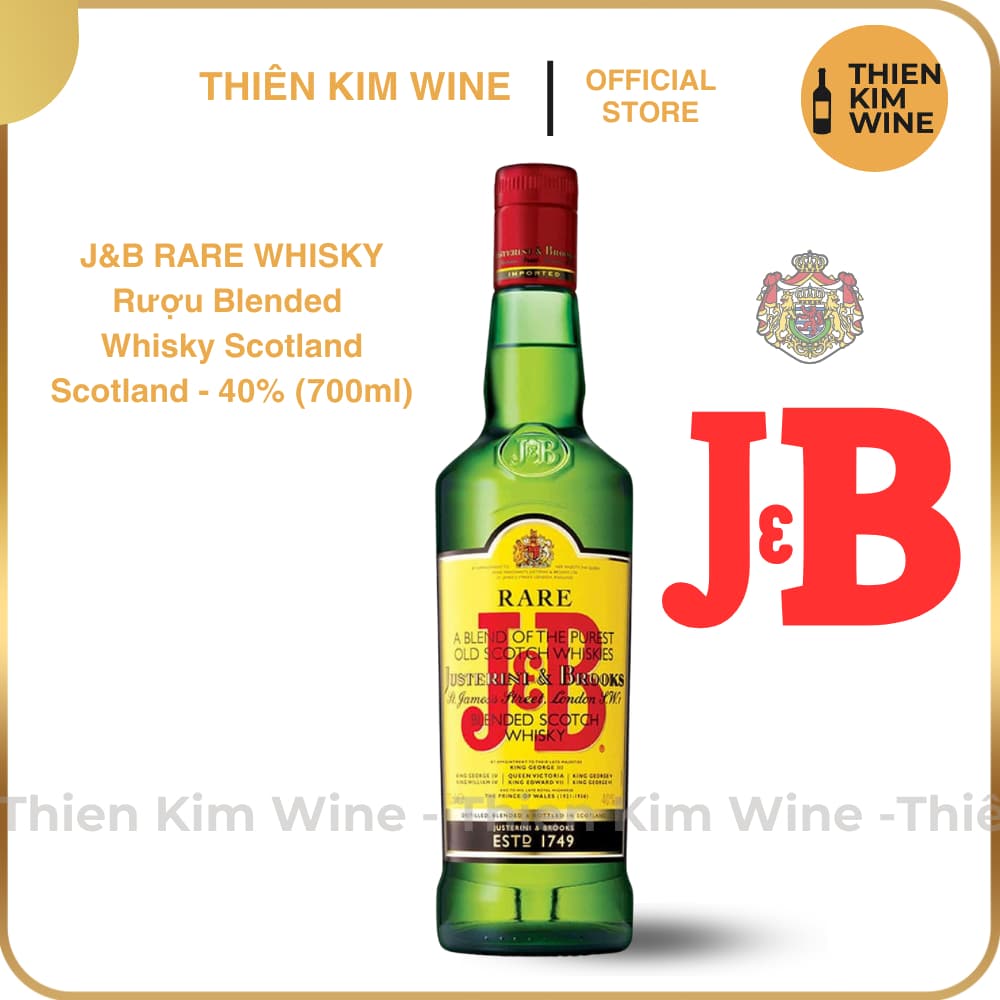 [Chính hãng] - Rượu Scotch Whisky J&B Rare Blended xuất xứ Anh Quốc - 750ml (40%)