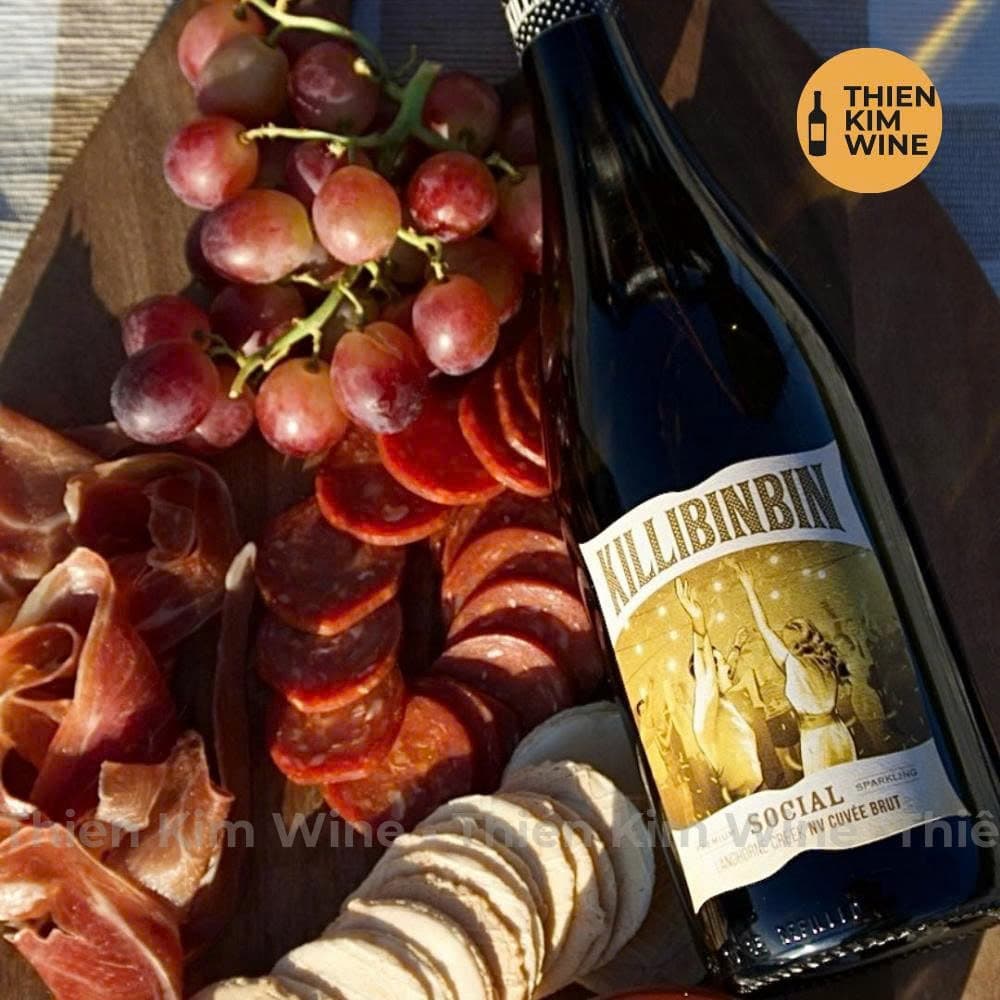 [Chính hãng] - Rượu Vang Nổ Úc Cao Cấp Killibinbin Sparkling Social Cuvée Brut & Sparkle Shiraz - 750ml (12,5% - 14,5%)