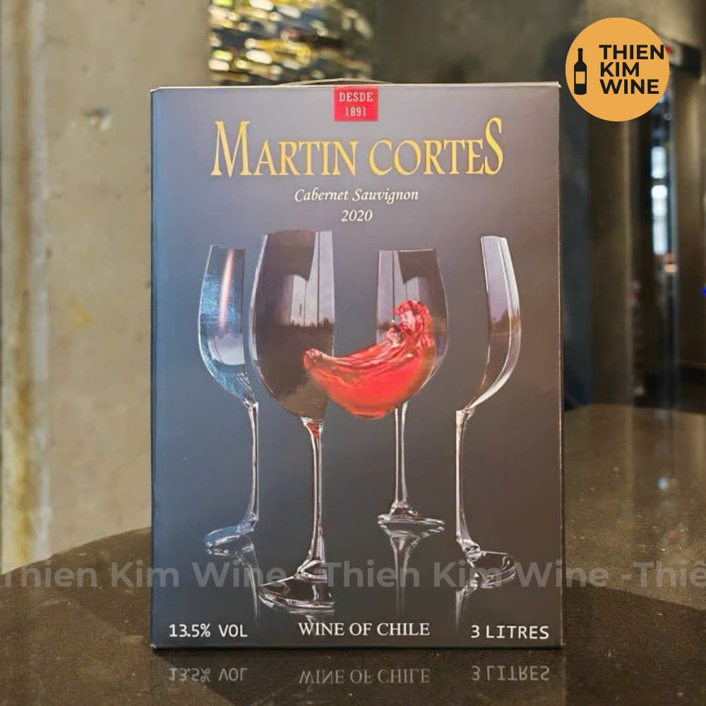 [Chính Hãng] - (Bịch 3 lít) Rượu Vang Đỏ Chile Martin Cortes Cabernet Sauvignon - 13.5%