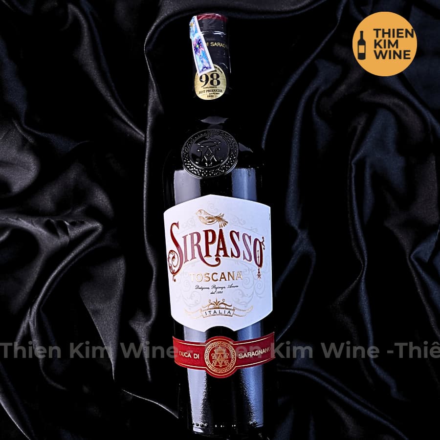 [Chính Hãng] - Rượu Vang Ý SirPasso Duca di Saragnano Blend Puglia Cao cấp 98/100 Point - 750ml (14%)