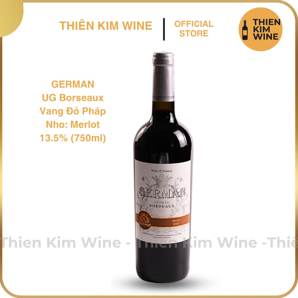 [Chính Hãng] - Rượu Vang Đỏ Pháp German Merlot - 750ml (13,5%)